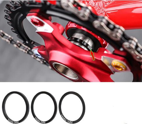 Yundxi 5 Pieces Bike Bottom Bracket Gasket Crank Washer Aluminum Alloy Bicycle Flywheel Hub Washer Spacer Diameter 24mm/29mm/30mm in Saudi Arabia