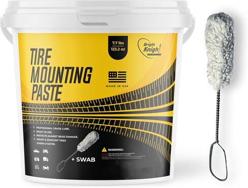 Tire Mounting Paste - Biodegradable Universal Lubricant with Applicator for Motorcycle, Bike, Truck, ATV - Direct Application - For Low-Profile, Aluminum & Alloy Wheel (7.7 Pounds + Swab) in Saudi Arabia
