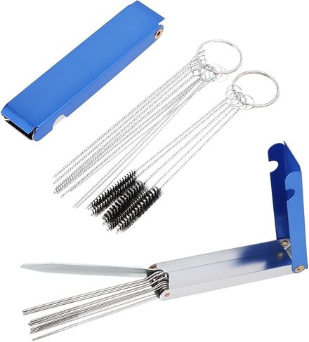 28pcs Carburetor Carbon Dirt Jet Cleaner Kit, 13 Wires Set + 10 Cleaning Needles + 5 Nylon Brushes Tool Kit for Motorcycle ATV Moped Welder Carb Spray Torch Tips in Saudi Arabia
