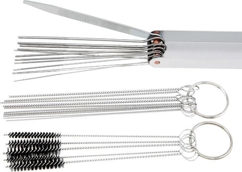28pcs Carburetor Carbon Dirt Jet Cleaner Kit, 13 Wires Set + 10 Cleaning Needles + 5 Nylon Brushes Tool Kit for Motorcycle ATV Moped Welder Carb Spray Torch Tips in Saudi Arabia