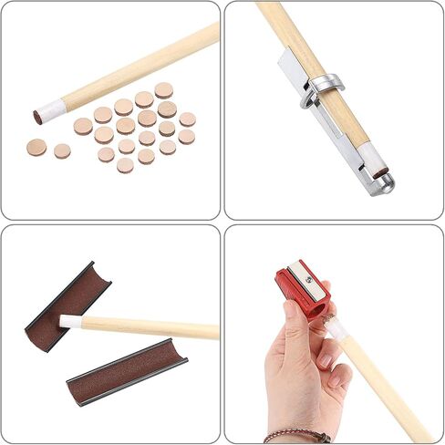 OwnMy 26PCS Pool Cue Tip Repair Kit Pool Cue Tips Replacement Kit Billiard Cue Repair Accessories - 11mm and 13mm Billiard Cues Tips Pool Cue Clamps Cue Tip Trimmers Cue Tip Shapers for Pool Sticks in Saudi Arabia