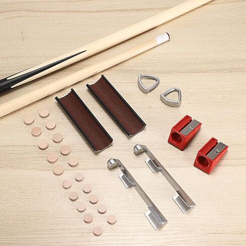 OwnMy 26PCS Pool Cue Tip Repair Kit Pool Cue Tips Replacement Kit Billiard Cue Repair Accessories - 11mm and 13mm Billiard Cues Tips Pool Cue Clamps Cue Tip Trimmers Cue Tip Shapers for Pool Sticks in Saudi Arabia