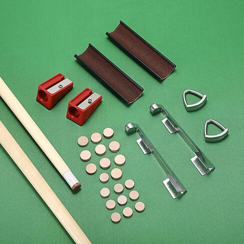 OwnMy 26PCS Pool Cue Tip Repair Kit Pool Cue Tips Replacement Kit Billiard Cue Repair Accessories - 11mm and 13mm Billiard Cues Tips Pool Cue Clamps Cue Tip Trimmers Cue Tip Shapers for Pool Sticks in Saudi Arabia