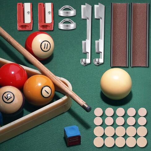OwnMy 26PCS Pool Cue Tip Repair Kit Pool Cue Tips Replacement Kit Billiard Cue Repair Accessories - 11mm and 13mm Billiard Cues Tips Pool Cue Clamps Cue Tip Trimmers Cue Tip Shapers for Pool Sticks in Saudi Arabia