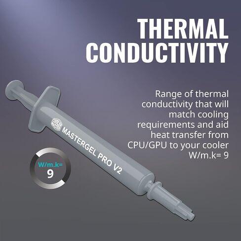 Cooler Master MasterGel Pro V2 High Performance Thermal Compound with High CPU/GPU Conductivity W/m.k= 9m Design for CPU and GPU Coolers in Saudi Arabia