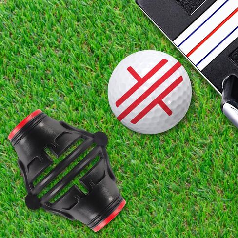 DESELL 6 Pack Golf Ball Marker, 360° Marker Stencil, 2× Ball Markers Stencils, 3× Color Line Markers Pens, Triple Track Plastic Golf Ball Line Marking Alignment Tool Kit in Saudi Arabia