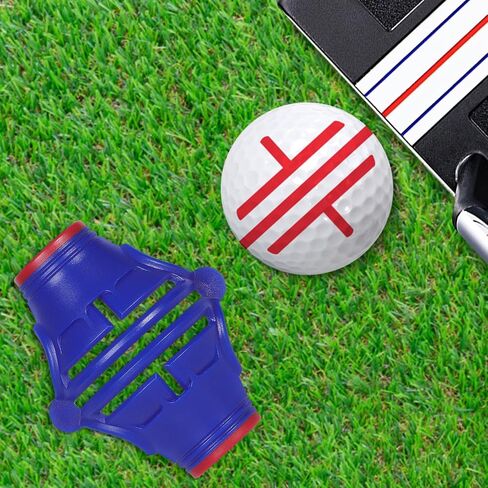 DESELL 6 Pack Golf Ball Marker, 360° Marker Stencil, 2× Ball Markers Stencils, 3× Color Line Markers Pens, Triple Track Plastic Golf Ball Line Marking Alignment Tool Kit in Saudi Arabia