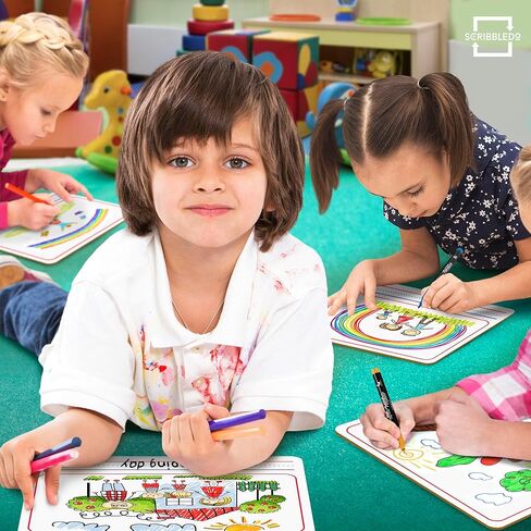 لوح مسح جاف مبطن بالسبورة مزدوجة الجوانب للأطفال، ممارسة الكتابة اليدوية على لوح الكتابة - لوح مسح جاف أبيض صغير مقاس 9 × 12 مع خطوط، مستلزمات المعلم التعليمية in Kuwait