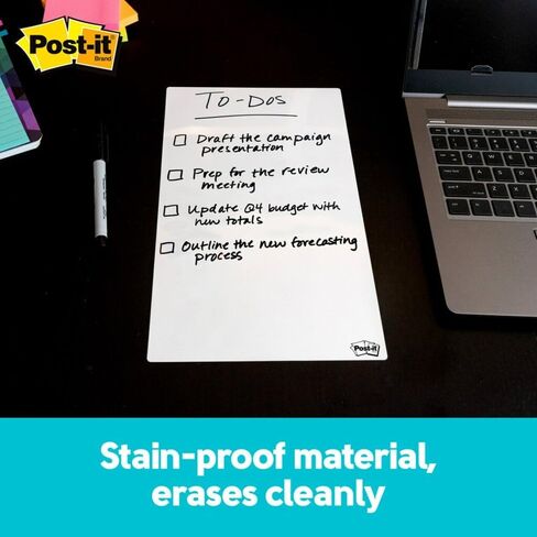 Post-it Dry Erase Sheets, 7 in x 11.3 in, Sticks Securely and Removes Cleanly (DEFSHEETS-3PK) (Pack of 8, 24 Count) in Saudi Arabia