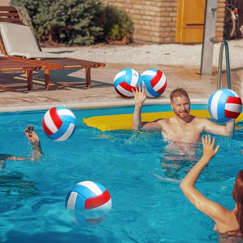12 Pieces Size 5 Recreational Volleyballs with Air Pump Regulation Soft Volleyball Balls for Outdoor or Indoor Play, Waterproof, Sky Blue, White, Red in Saudi Arabia