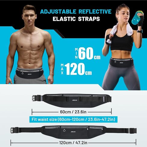 حزام جري نحيف للهاتف، حقيبة فاني للتمرين للنساء والرجال، حقيبة خصر كبيرة السعة مع 3 جيوب، حقيبة جري لا ترتد للمشي وركوب الدراجات والمشي وصالة الألعاب الرياضية (رمادي) in Kuwait