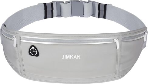 Slim Running Belt for Phone, Workout Fanny Pack for Women Men, Large Capacity Runner Waist Bag with 3 Pouches, No Bounce Running Pouch for Walking, Cycling, Walking, Gym (Black) in Saudi Arabia