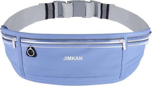 Slim Running Belt for Phone, Workout Fanny Pack for Women Men, Large Capacity Runner Waist Bag with 3 Pouches, No Bounce Running Pouch for Walking, Cycling, Walking, Gym (Black) in Saudi Arabia