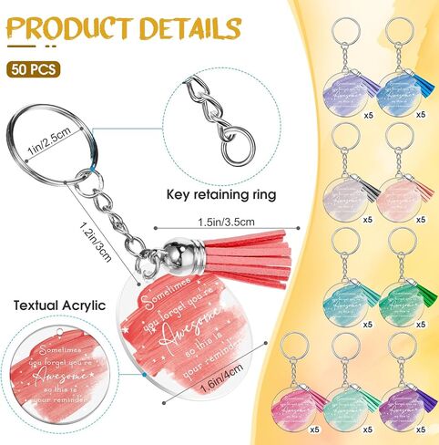 Unittype Inspirational Keychains Bulk with Tassels You're Awesome Sign Reminder Keychain for Girl Women Teacher Coworker in Saudi Arabia