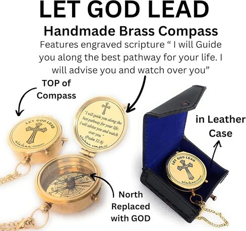 God's Providence Compass for Best Pathway - Holy Communion Gifts Boys, Inspirational Graduation Gifts, Christian Baptism Gifts, Religious Gifts for Him/Her in Kuwait