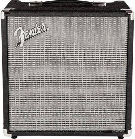 Fender Rumble 25 (V3) Bass Amplifier with 8" Speaker Bundle with Fender Joe Strummer Instrument Cable (13ft) Straight/Straight, Drab Green in Saudi Arabia