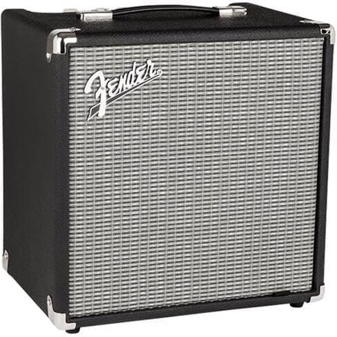 Fender Rumble 25 (V3) Bass Amplifier with 8" Speaker Bundle with Fender Joe Strummer Instrument Cable (13ft) Straight/Straight, Drab Green in Saudi Arabia