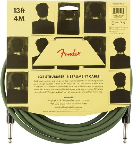 Fender Rumble 25 (V3) Bass Amplifier with 8" Speaker Bundle with Fender Joe Strummer Instrument Cable (13ft) Straight/Straight, Drab Green in Saudi Arabia