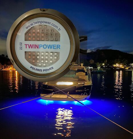 مصباح LED للقارب تحت الماء من توين باور IP68 4500lm 42LED أبيض 3030LED (أزرق-أزرق) in Kuwait