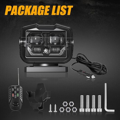 كشاف كشاف للقارب، كشاف كشاف للتحكم في كشاف الشاحنة 80 وات 360 درجة LED دوار للتحكم في بقعة ضوء العمل لشاحنات الدفع الرباعي على الطرق الوعرة والقوارب المنزلية in Kuwait