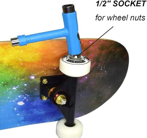 قطعتان من أدوات التزلج الكل في واحد، ملحقات أدوات لوح التزلج المحمولة متعددة الوظائف، مع مفتاح ألين من النوع T ومفك براغي فيليبس من النوع L، أزرق وأحمر in Kuwait