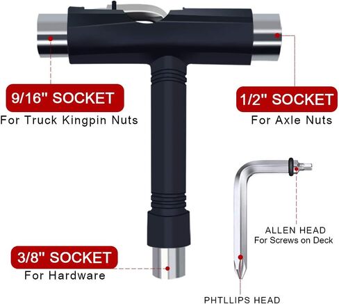 BESIY All-in-one Multi-Functional Portable Skate Tool Set of 2, T-Tool&Y-Tool for Skateboard Longboard Mini Skateboard Cruiser Scooter in Kuwait