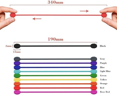 Rich&Ray Magnetic Reusable Silicone Cable Ties, Phone Cord Holder 7.48'' | For Headphone Cables, Charging Cable Organizer, Book Markers, Hanging Stuff in Kuwait