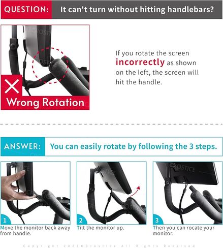 Crostice Swivel Arm Compatible with Peloton Bike,(Upgraded Modles) Pivot for Off-Bike Workout, 360° Movement Monitor Adjuster Accessories, Black or Red Swivel Mount in Kuwait