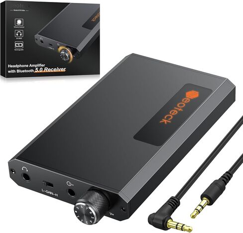 مضخم سماعة الرأس المحمول Neoteck مقاس 3.5 مم مع جهاز استقبال Bluetooth 5.0، ومفتاح كسب على مرحلتين، ومضخم سماعة HiFi 16-300 أوم، وسطح من الألومنيوم غير اللامع in Kuwait