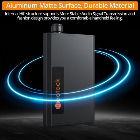 مضخم سماعة الرأس المحمول Neoteck مقاس 3.5 مم مع جهاز استقبال Bluetooth 5.0، ومفتاح كسب على مرحلتين، ومضخم سماعة HiFi 16-300 أوم، وسطح من الألومنيوم غير اللامع in Kuwait