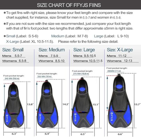 F FYJS Short Swim Fins, Travel Size Diving Flippers with Mesh Carrying Bag for Adult Men Women in Saudi Arabia