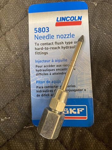 Lincoln 5803 Grease Needle Nozzle with Hardened Steel Tip for Lubrication of Flush-Type or Hard-to-Reach Hydraulic-Type Fittings, Connects to Any Hand-Held Grease Gun; 1/8 Inch NPT (f) Thread Size in Saudi Arabia