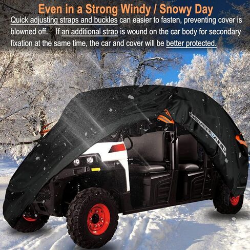 غطاء نيفرلاند UTV عالي التحمل، غطاء مقاوم للماء 4-6 مقاعد جنبًا إلى جنب، 4 أبواب للتخزين في جميع الأحوال الجوية، شريط عاكس لبولاريس RZR XP Can Am Defender Defender Maverick Yamaha in Kuwait