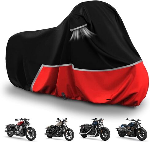 Waterproof Motorcycle Cover Replace for Harley Davidson Cruiser Models, 420D Oxford Cloth Softail, Dyna, Iron 883, Fat Boy 114, Forty-Eight, Low Rider, Sport Glide Cover for Snow Rain Protection in Saudi Arabia