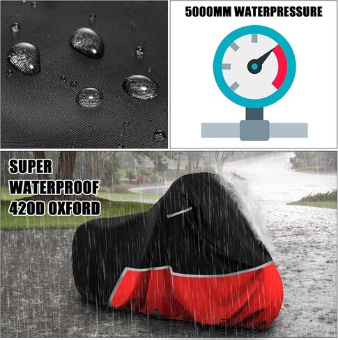 Waterproof Motorcycle Cover Replace for Harley Davidson Cruiser Models, 420D Oxford Cloth Softail, Dyna, Iron 883, Fat Boy 114, Forty-Eight, Low Rider, Sport Glide Cover for Snow Rain Protection in Saudi Arabia