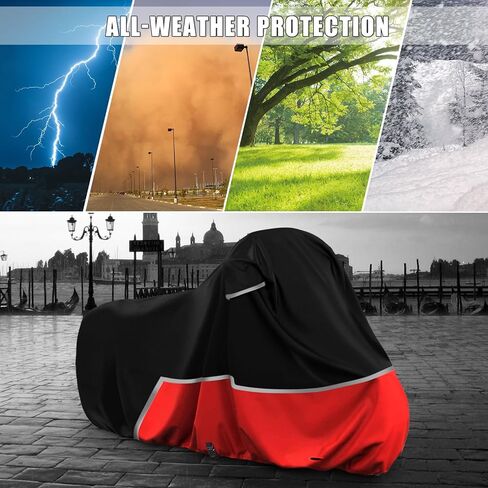 Waterproof Motorcycle Cover Replace for Harley Davidson Cruiser Models, 420D Oxford Cloth Softail, Dyna, Iron 883, Fat Boy 114, Forty-Eight, Low Rider, Sport Glide Cover for Snow Rain Protection in Saudi Arabia