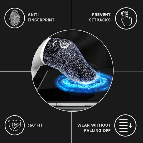 Arimilk Mobile Gaming Finger Sleeve, Gamer's Thumb Protector/Stabilizer/Compression Support Sleeve, PUBG Gaming Grip Gloves/Sleeve/Pouch, Durable Fiber/Breathable/Sweatproof, 4 Piece Set (White) in Saudi Arabia
