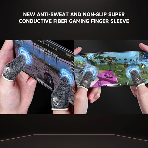 Arimilk Mobile Gaming Finger Sleeve, Gamer's Thumb Protector/Stabilizer/Compression Support Sleeve, PUBG Gaming Grip Gloves/Sleeve/Pouch, Durable Fiber/Breathable/Sweatproof, 4 Piece Set (White) in Saudi Arabia