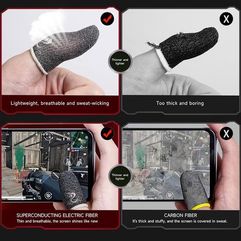 Arimilk Mobile Gaming Finger Sleeve, Gamer's Thumb Protector/Stabilizer/Compression Support Sleeve, PUBG Gaming Grip Gloves/Sleeve/Pouch, Durable Fiber/Breathable/Sweatproof, 4 Piece Set (White) in Saudi Arabia