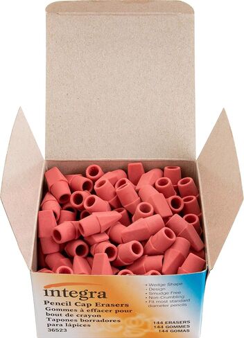 Integra Pencil Cap Eraser for Standard Pencils, 144 per Box, Pink (ITA36523) in Saudi Arabia