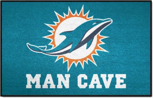 FANMATS 14325 Miami Dolphins Man Cave Starter Mat Accent Rug - 19in. x 30in. | Sports Fan Home Decor Rug and Tailgating Mat in Saudi Arabia