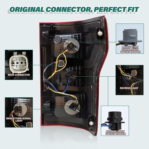 مجموعة مصابيح الذيل متوافقة مع Ford F-150 2018 2019 2020 نوع الهالوجين، F150 OE-Style استبدال JL3Z-13404-H، مع لمبة وحزام أمان، بدون LED، بدون نقطة عمياء، جانب الركاب الأيمن in Kuwait