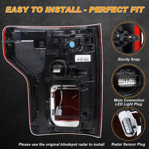 Nakuuly LED Tail Light with Blind Spot Compatible With Ford F150 2018 2019 2020 Left Driver Side Taillight Rear Brake Lamp Signal Assembly # ‎KL3Z13405B (Module NOT Included) in Saudi Arabia
