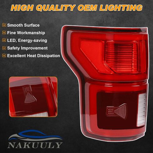 Nakuuly LED Tail Light with Blind Spot Compatible With Ford F150 2018 2019 2020 Left Driver Side Taillight Rear Brake Lamp Signal Assembly # ‎KL3Z13405B (Module NOT Included) in Saudi Arabia