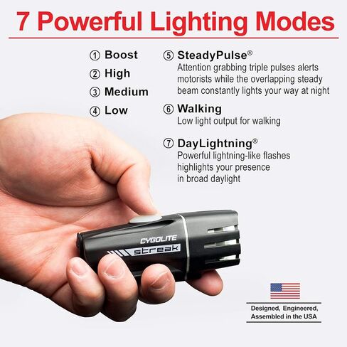 Cygolite Streak 450 Lumen Headlight & Hotshot SL 50 Lumen Tail Light USB Rechargeable Bike Light Combo Set in Saudi Arabia