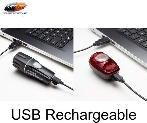 Cygolite Streak 450 Lumen Headlight & Hotshot SL 50 Lumen Tail Light USB Rechargeable Bike Light Combo Set in Saudi Arabia