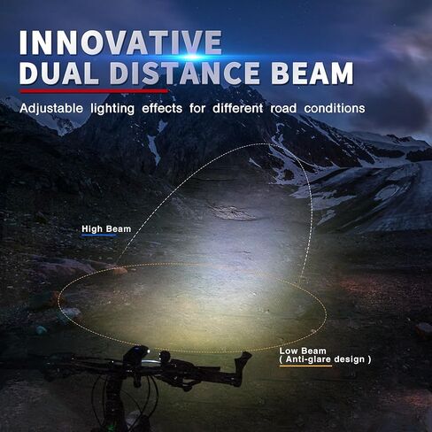 Brarvagur Super Bright 3 LED أضواء الدراجة القابلة لإعادة الشحن للركوب الليلي، 5+5+4 أوضاع للدراجة الأمامية ومجموعة الإضاءة الخلفية مع شعاع عالٍ وإضاءة منخفضة الشعاع، IP65 5200 مللي أمبير في الساعة أضواء الدراجة لجبل الطريق in Kuwait