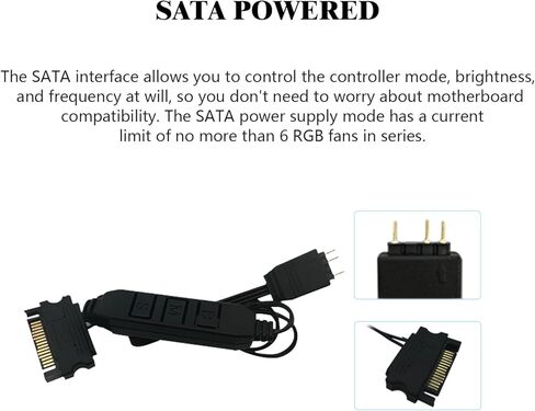 Thermalright 5V A-RGB Computer Fan Controller, 5V 3PIN Lighting Controller, PC Fan Controller, Support 3PIN/5V Lighting Interface, SATA Direct Supply in Saudi Arabia