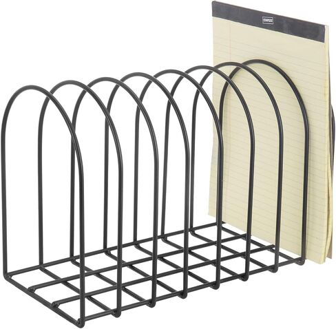 MyGift Large Desktop Document Holder, Black Metal Wire File Folder Organizer Rack with 8-Slots and Arch Design in Saudi Arabia