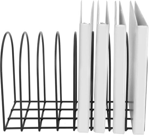 MyGift Large Desktop Document Holder, Black Metal Wire File Folder Organizer Rack with 8-Slots and Arch Design in Saudi Arabia